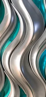 Sleek metallic waves create modern visual art.