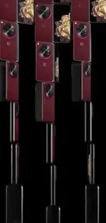 Sleek red smartphones on dynamic background.