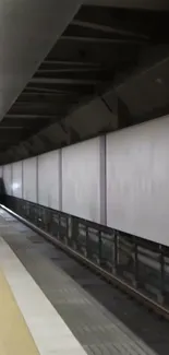 Modern subway station with a train arriving on the platform.