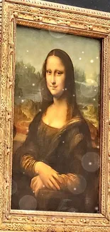 Mona Lisa framed classic art painting wallpaper