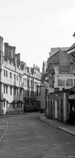 Monochrome architectural street view showcasing stunning buildings.