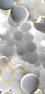 Abstract monochrome bubble wallpaper with a gray theme.