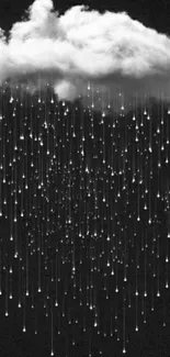 Artistic monochrome cloud with raindrops wallpaper.