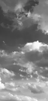 Monochrome cloudy sky with dramatic contrasts.