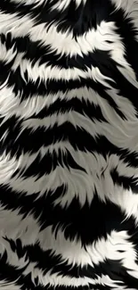 Black and white fur texture wallpaper for mobile.