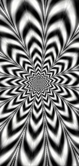 Black and white spiral optical illusion wallpaper.