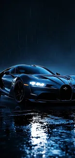 Monochrome Luxurious Car In The Rain Live Wallpaper