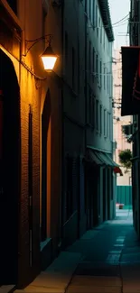 Moody alley scene with dim lighting and urban ambiance.