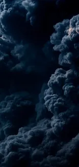 Moody dark sky with turbulent clouds.