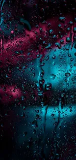 Moody neon wallpaper with water droplets and abstract design.