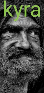 Monochrome portrait of an artistic face with textured hair.