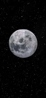 Stunning full moon with stars in the night sky wallpaper.