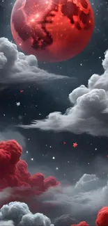 Moon Red Astronomical Object Live Wallpaper