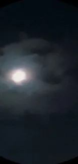 Moonlit clouds with a glowing night sky, creating a peaceful and serene atmosphere.