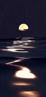 Serene moonlit ocean under a starry sky.