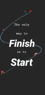 Minimalist motivational wallpaper with start to finish path.