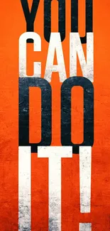 You Can Do It motivational wallpaper in vibrant orange.