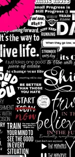 Motivational quotes collage with bold typography.
