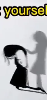 Shadow art of a girl with a motivational theme and positive message.