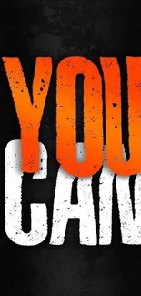 Vibrant motivational text in bold colors on a phone wallpaper.
