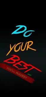 Motivational 'Do Your Best' phone wallpaper with colorful typography.