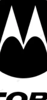 Black and white Motorola logo wallpaper with a minimalistic design.