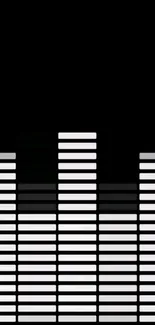 Black and white music equalizer wallpaper for mobile devices.