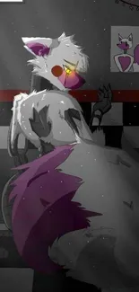 Animated furry character in a dark mysterious setting.