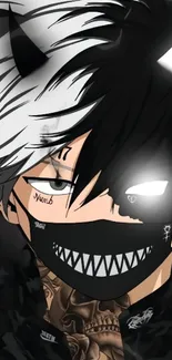 Anime character with a black and white mask.