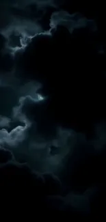 Mysterious dark clouds in night sky wallpaper.