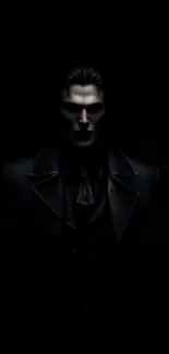 Mysterious dark figure in shadows mobile wallpaper.