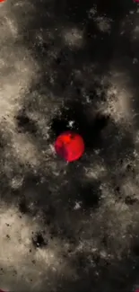 Mysterious eclipse wallpaper with red and black contrast.