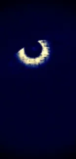 Mysterious eye on a dark blue background, creating an artistic mobile wallpaper.