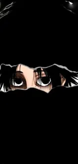 Anime wallpaper featuring mysterious eyes set against a dark background.