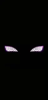 Dark wallpaper with glowing purple eyes design.