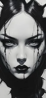Gothic art wallpaper featuring a dramatic, mysterious portrait.