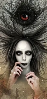 Haunting mobile wallpaper with gothic art and surreal imagery.