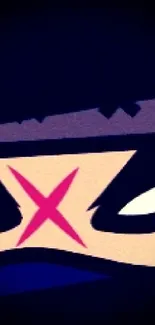 Close-up of a mysterious ninja mask in anime style.