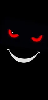 Dark wallpaper with red eyes and a smile