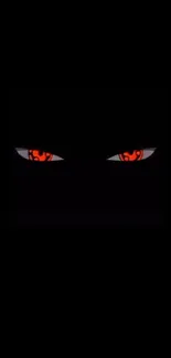 Dark mobile wallpaper with glowing red eyes on black background.