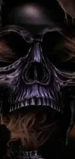 Dark skull with smoke, gothic mobile wallpaper.