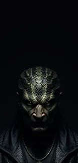 Dark snake head design mobile wallpaper.