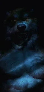 Dark, mysterious werewolf mobile wallpaper.