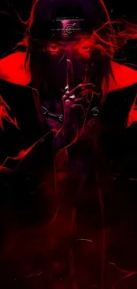 Animated dark figure with red and black aura.