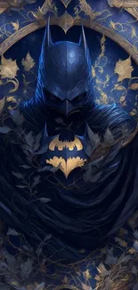 Mystic Batman wallpaper with leaves and dark tones.