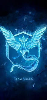 Mystic Emblem fantasy wallpaper with a blue theme.