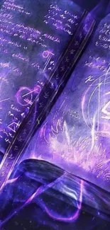 Purple spellbook wallpaper with magical ambiance.