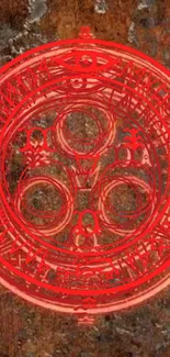 Mystic red circle wallpaper with intricate designs.