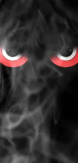 Mysterious red eyes with smoke on a dark background, perfect for mobile wallpapers.