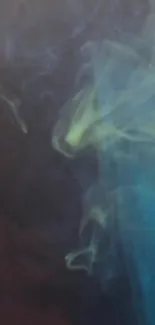 Mystic smoke with blue and green swirls on a dark background.